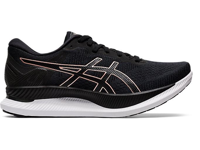 Black / Rose Gold Asics GLIDERIDE Women\'s Running Shoes | FNSA0130