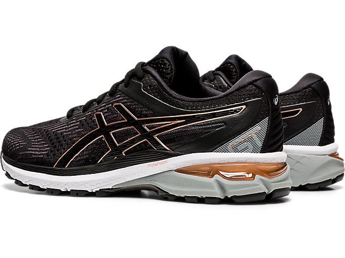 Black / Rose Gold Asics GT-2000 8 (D) Women's Running Shoes | CYBU8518