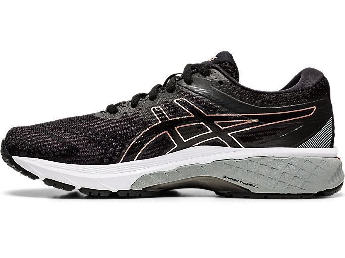 Black / Rose Gold Asics GT-2000 8 (D) Women's Running Shoes | CYBU8518