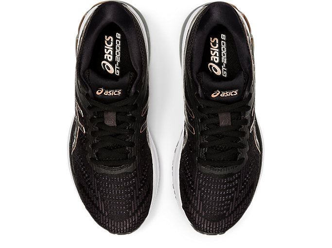 Black / Rose Gold Asics GT-2000 8 (D) Women's Running Shoes | CYBU8518