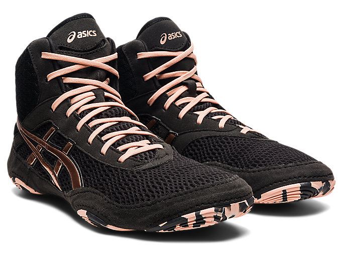 Black / Rose Gold Asics MATBLAZER Women's Wrestling Shoes | BNBN1949