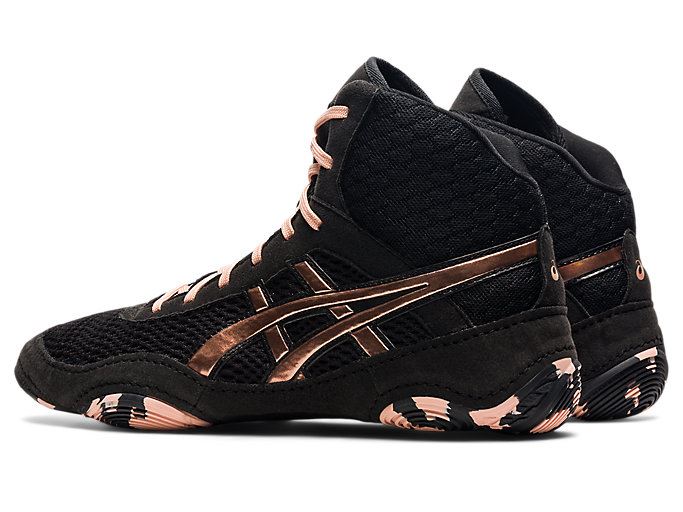 Black / Rose Gold Asics MATBLAZER Women's Wrestling Shoes | BNBN1949