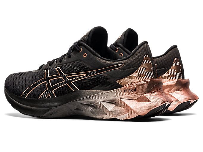 Black / Rose Gold Asics NOVABLAST PLATINUM Women's Running Shoes | CKEK5011