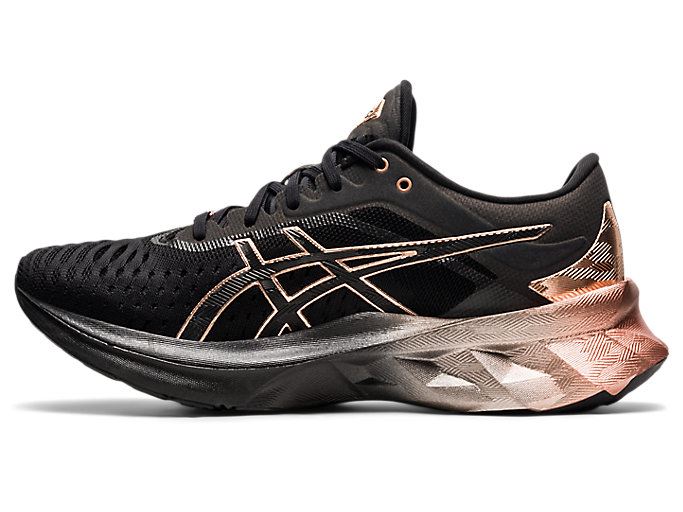 Black / Rose Gold Asics NOVABLAST PLATINUM Women's Running Shoes | CKEK5011