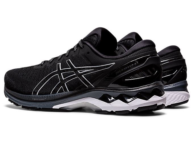 Black / Silver Asics GEL-KAYANO 27 Men's Running Shoes | IQFS0690