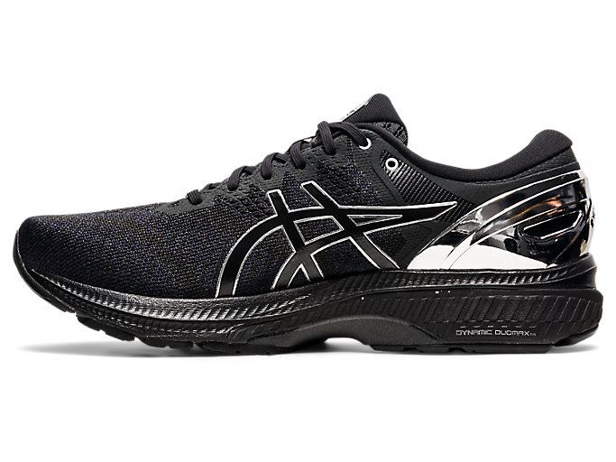 Black / Silver Asics GEL-KAYANO 27 PLATINUM Men's Running Shoes | MKVR4260