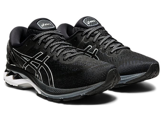 Black / Silver Asics GEL-KAYANO 27 Women's Running Shoes | VFVD8931