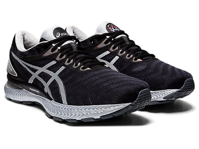 Black / Silver Asics GEL-NIMBUS 22 WM Men's Running Shoes | ZYKF0535