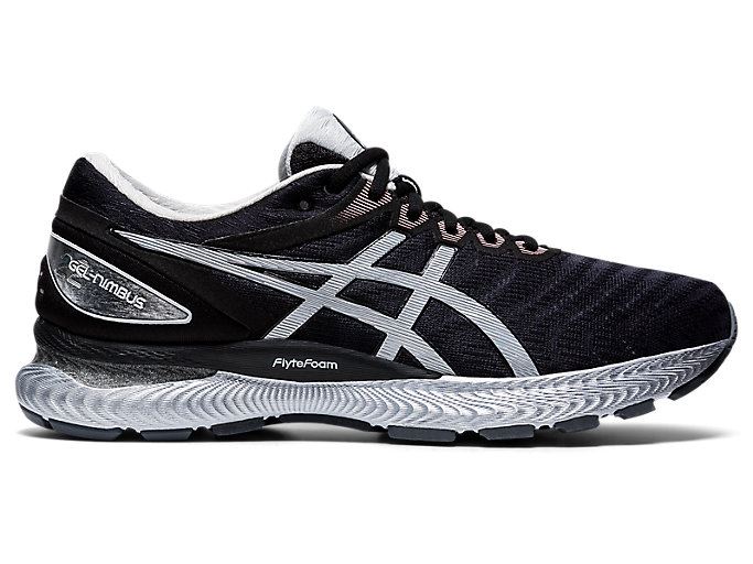 Black / Silver Asics GEL-NIMBUS 22 WM Men\'s Running Shoes | ZYKF0535