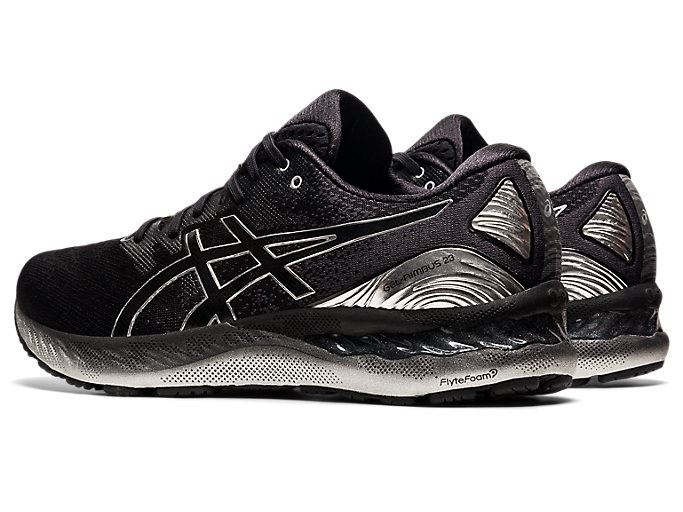 Black / Silver Asics GEL-NIMBUS 23 PLATINUM Men's Running Shoes | PXZX1427