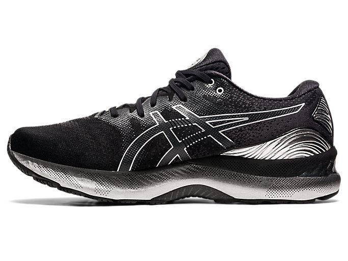 Black / Silver Asics GEL-NIMBUS 23 PLATINUM Men's Running Shoes | PXZX1427