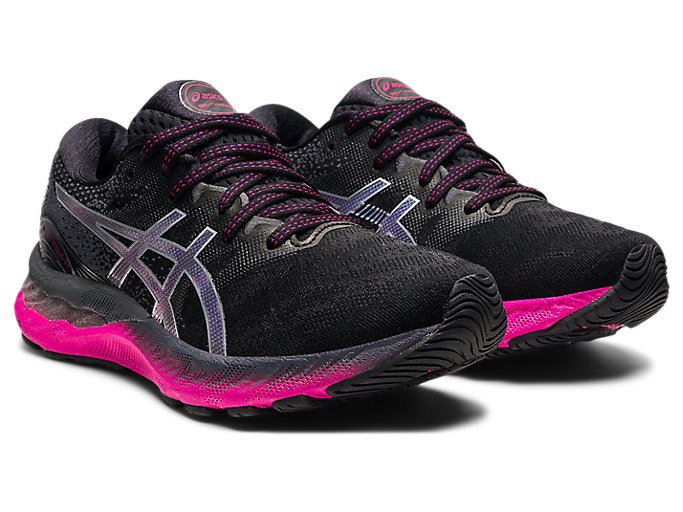 Black / Silver Asics GEL-NIMBUS 23 Women's Running Shoes | FYMG0706