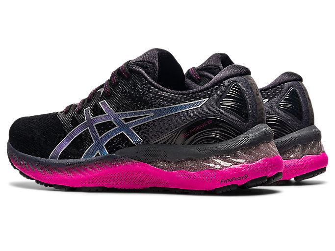 Black / Silver Asics GEL-NIMBUS 23 Women's Running Shoes | FYMG0706