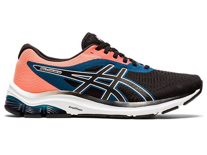 Black / Silver Asics GEL-PULSE 12 Men's Running Shoes | ETYW6006