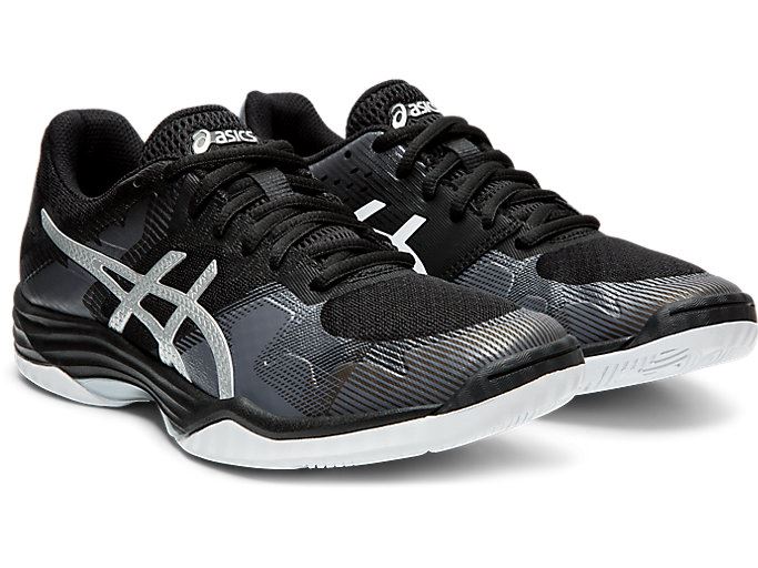 Black / Silver Asics GEL-Tactic 2 Women's Volleyball Shoes | UNZG6495