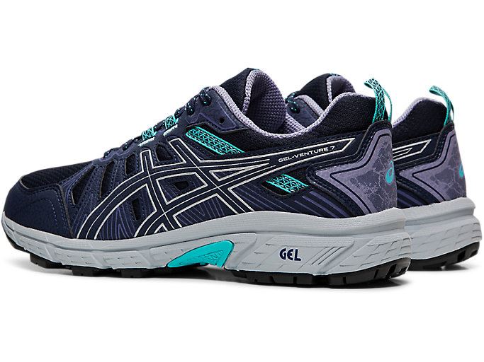 Black / Silver Asics GEL-VENTURE 7 Women's Running Shoes | UVVR4149