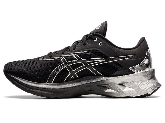 Black / Silver Asics NOVABLAST PLATINUM Women's Running Shoes | EXZS1957