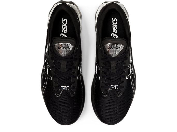 Black / Silver Asics NOVABLAST PLATINUM Women's Running Shoes | EXZS1957