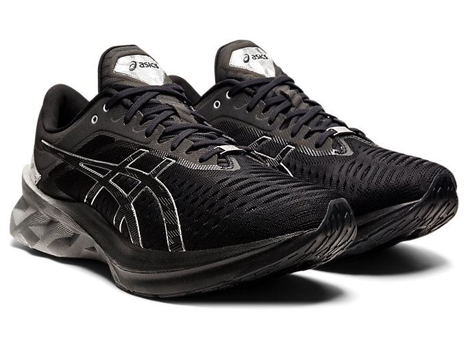 Black / Silver Asics NOVABLAST PLATINUM Men's Running Shoes | UGLS9657