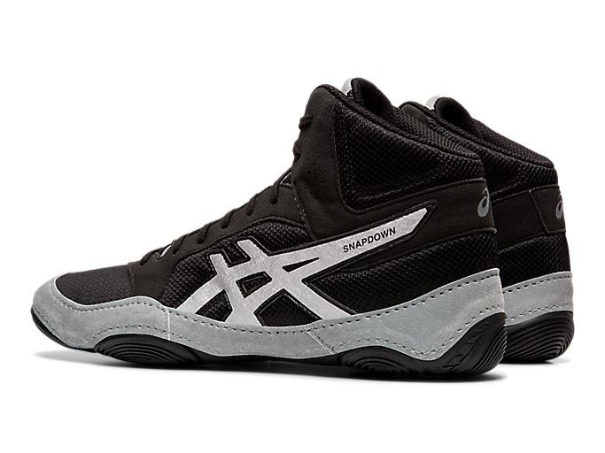 Black / Silver Asics Snapdown 2 Men's Wrestling Shoes | PWSR9758