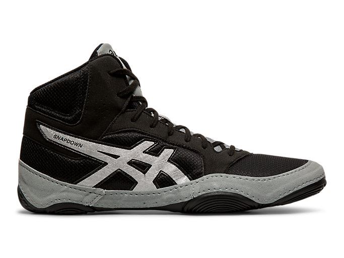 Black / Silver Asics Snapdown 2 Men's Wrestling Shoes | PWSR9758