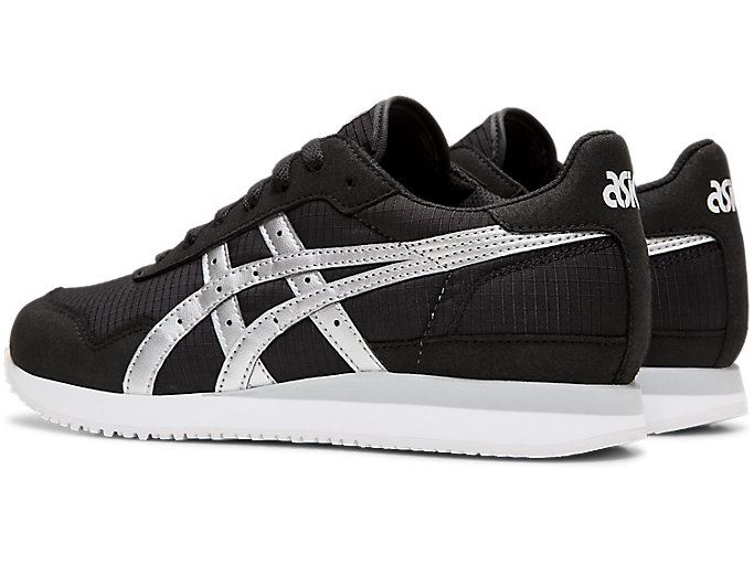 Black / Silver Asics TIGER RUNNER Women's Sneakers | YOWC5713