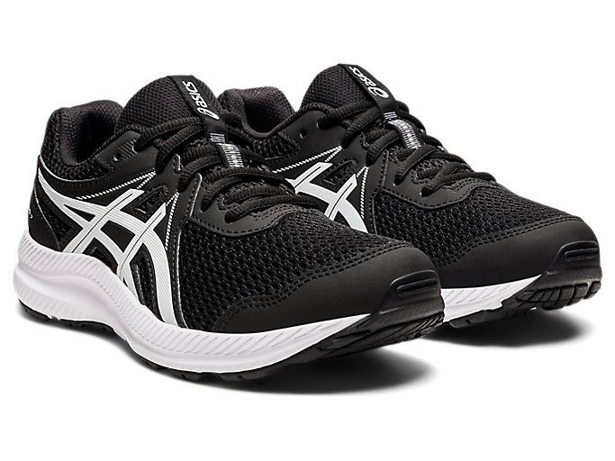 Black / White Asics CONTEND 7 GS Kids' Sneakers | ABYL2429