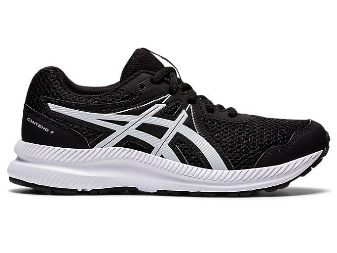 Black / White Asics CONTEND 7 GS Kids' Sneakers | ABYL2429