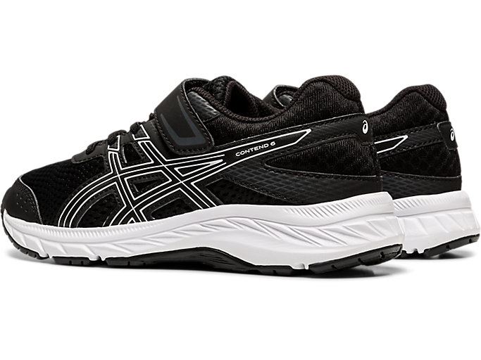 Black / White Asics Contend 6 PS Kids' Sneakers | BWCY8974