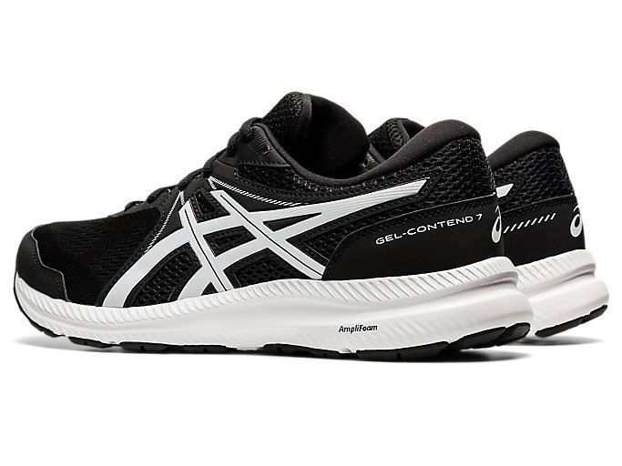 Black / White Asics GEL-CONTEND 7 (4E) Men's Running Shoes | KVLV1739