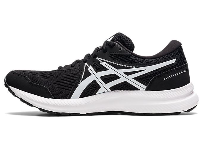 Black / White Asics GEL-CONTEND 7 (4E) Men's Running Shoes | KVLV1739