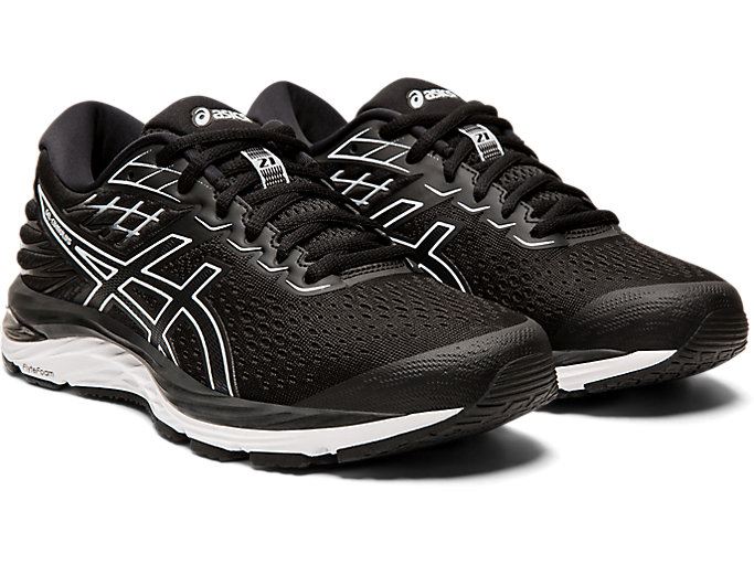 Black / White Asics GEL-CUMULUS 21 Women's Running Shoes | PDXU3566