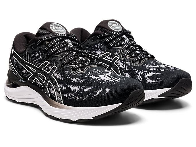 Black / White Asics GEL-CUMULUS 23 Women's Running Shoes | GVLP3782