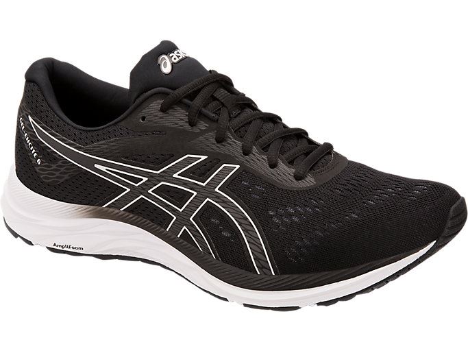 Black / White Asics GEL-EXCITE 6 Men's Running Shoes | TBWN0712