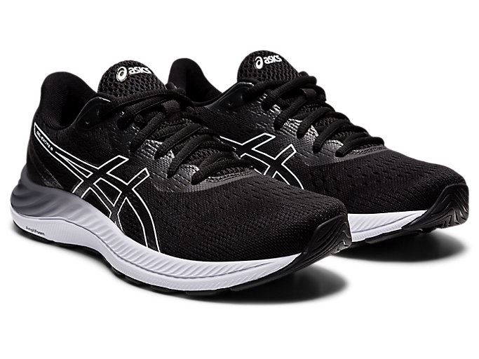 Black / White Asics GEL-EXCITE 8 (D) Women's Running Shoes | GECG4307