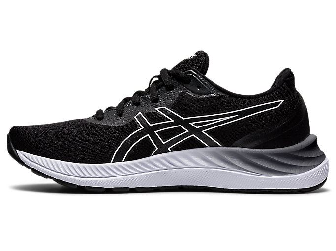 Black / White Asics GEL-EXCITE 8 (D) Women's Running Shoes | GECG4307