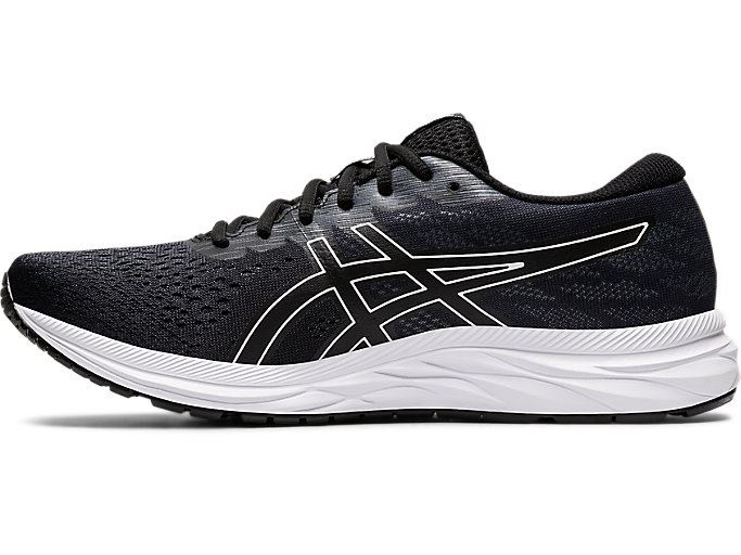 Black / White Asics GEL-Excite 7 (4E) Men's Running Shoes | ZFPP6386