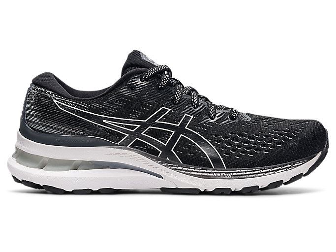 Black / White Asics GEL-KAYANO 28 (D) Women\'s Running Shoes | BYJJ1715