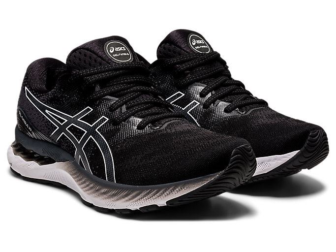 Black / White Asics GEL-NIMBUS 23 (D) Women's Running Shoes | NDTQ4904