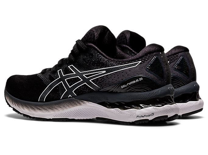 Black / White Asics GEL-NIMBUS 23 (D) Women's Running Shoes | NDTQ4904