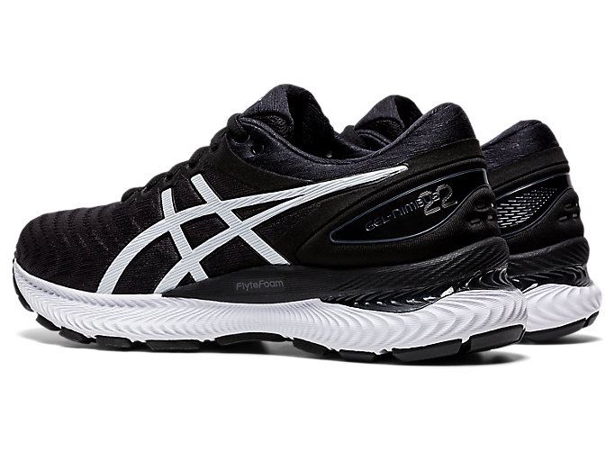 Black / White Asics GEL-Nimbus 22 Women's Running Shoes | ENEL7159