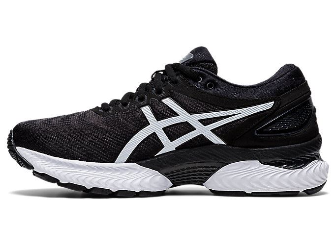 Black / White Asics GEL-Nimbus 22 Women's Running Shoes | ENEL7159