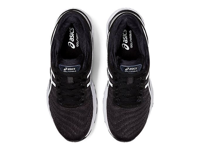 Black / White Asics GEL-Nimbus 22 Women's Running Shoes | ENEL7159