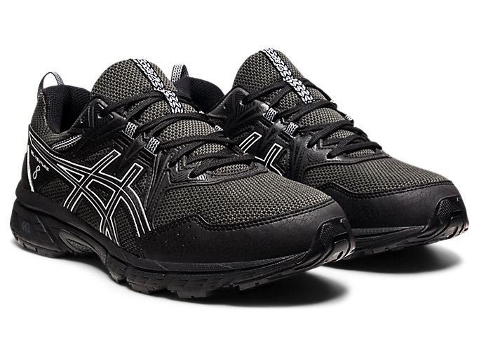 Black / White Asics GEL-VENTURE 8 (4E) Men's Trail Running Shoes | OJSO7822