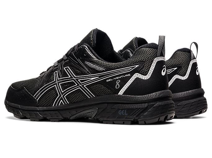 Black / White Asics GEL-VENTURE 8 Men's Trail Running Shoes | AKTU5232