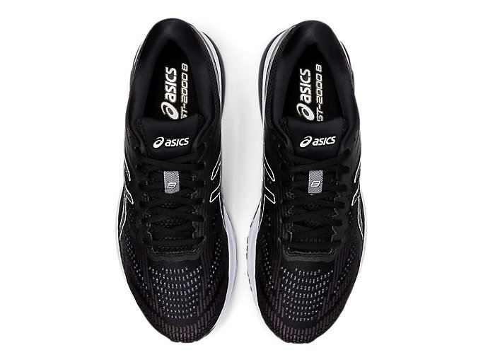 Black / White Asics GT-2000 8 (4E) Men's Running Shoes | FVRM0949