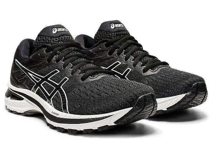 Black / White Asics GT-2000 9 Women's Running Shoes | NOYK1393