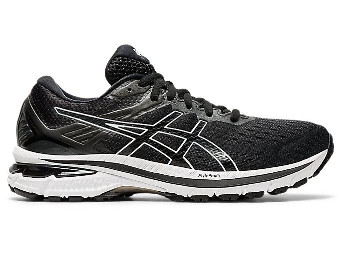 Black / White Asics GT-2000 9 Women's Running Shoes | NOYK1393