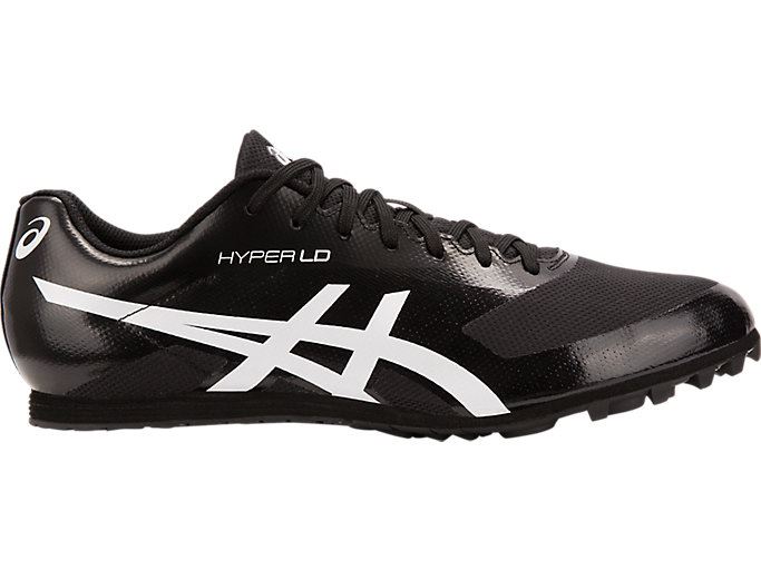 Black / White Asics Hyper LD 6 Men\'s Track Shoes | HEEM7837