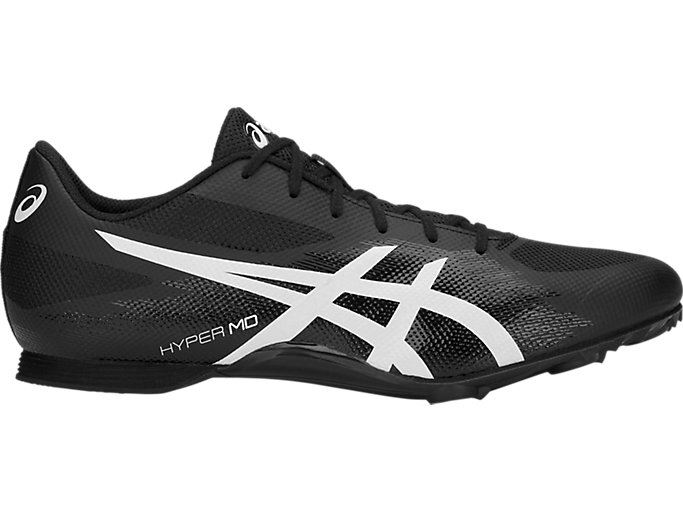 Black / White Asics Hyper MD 7 Men\'s Track Shoes | SRCY7833